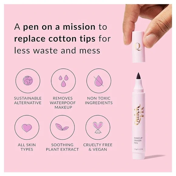 The Quick Flick Reusable Quick Fix Makeup Eraser Pen Travel Size New - Picture 6 of 6